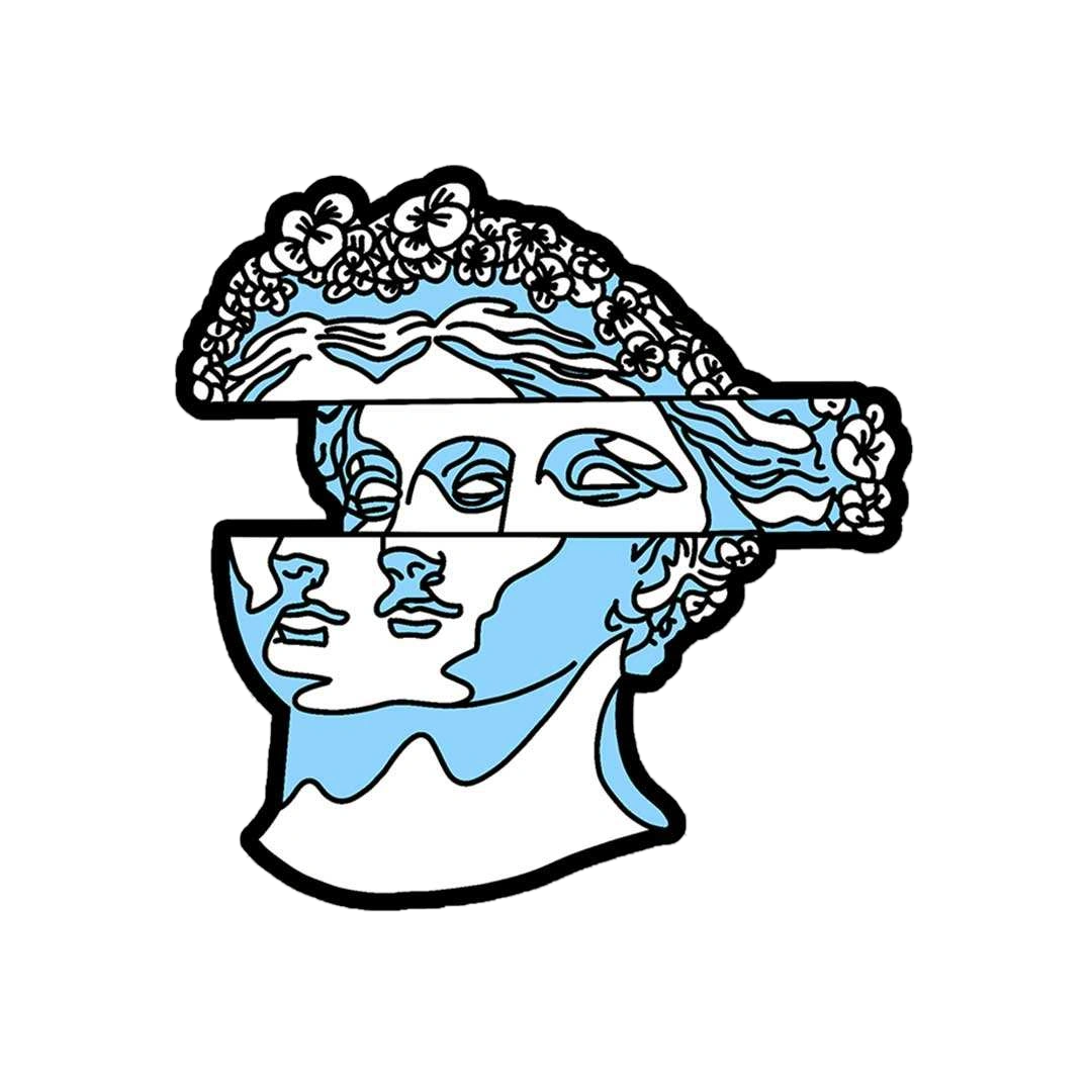 White Flower Hair Statue Sticker